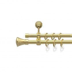 Люксор Дворядний Відкритий Гладка труба Кільце металеве Золото 