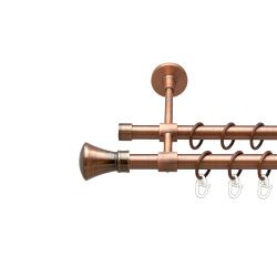 Люксор Дворядний Закритий Гладка труба Кільце металеве Мідь 