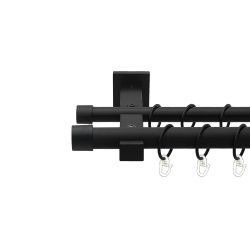 Заглушка Дворядний Техно Гладка труба Кільце металеве Чорний оксамит 