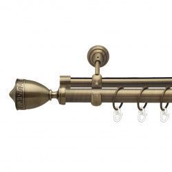 Афіна Дворядний Опозитний Гладка труба Кільце металеве Антик 
