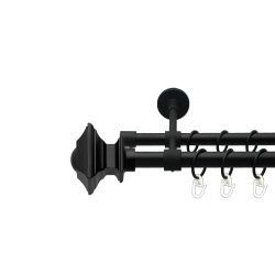 Борджеза Дворядний Закритий Гладка труба Кільце металеве Чорний оксамит 