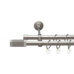 Квадро v2 Дворядний Відкритий Гладка труба Кільце металеве Сатин 