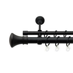 Люксор Дворядний Відкритий Гладка труба Кільце металеве Чорний оксамит 