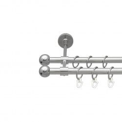 Куля болонь Дворядний Закритий Гладка труба Кільце металеве Хром 