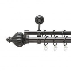 Таджа Дворядний Відкритий Гладка труба Кільце металеве Онікс 