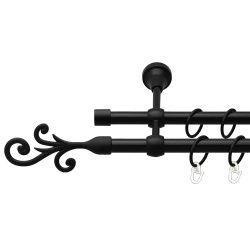 Фала Дворядний Литий Гладка труба Кільце металеве Чорний оксамит 