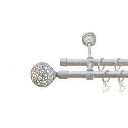 Савона Дворядний Відкритий Гладка труба Кільце металеве Біле золото 