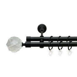 Люміера Дворядний Відкритий Гладка труба Кільце металеве Чорний оксамит 