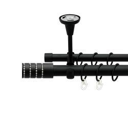 Барамелла Дворядний Відкритий до стелі Гладка труба Кільце металеве Чорний оксамит 