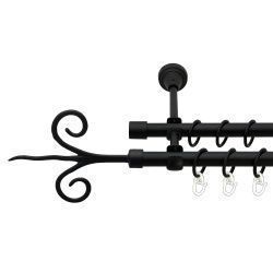 Фантазія Дворядний Відкритий Гладка труба Кільце металеве Чорний оксамит 