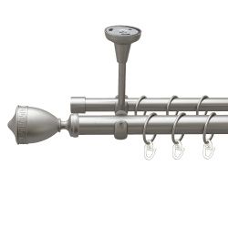 Афіна Дворядний Відкритий до стелі Гладка труба Кільце металеве Сатин 