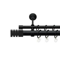 Акорда Дворядний Відкритий Гладка труба Кільце металеве Чорний оксамит 