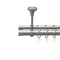 Заглушка Дворядний Відкритий до стелі Гладка труба Кільце металеве Сатин 