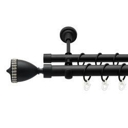 Етернія Дворядний Відкритий Гладка труба Кільце металеве Чорний оксамит 