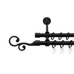 Флорес Дворядний Відкритий Гладка труба Кільце металеве Чорний оксамит 