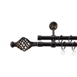 Арезо Дворядний Литий Гладка труба Кільце металеве Чорне золото 