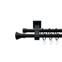 Люксор Дворядний Техно Гладка труба Кільце металеве Чорний оксамит 