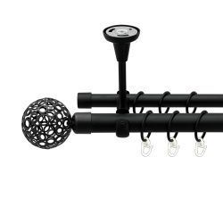 Савона Дворядний Відкритий до стелі Гладка труба Кільце металеве Чорний оксамит 