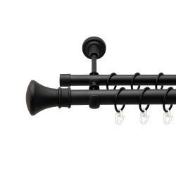 Люксор Дворядний Відкритий Гладка труба Кільце металеве Чорний оксамит 