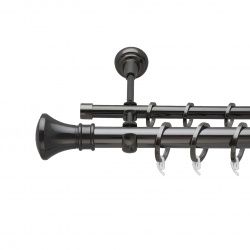 Люксор Дворядний Відкритий Гладка труба Кільце фасонне металеве  Онікс 