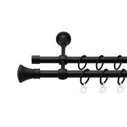 Люксор Дворядний Литий Гладка труба Кільце металеве Чорний оксамит 