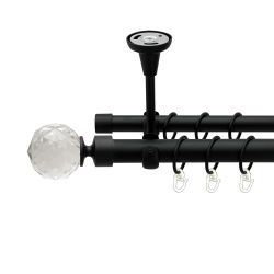 Люміера Дворядний Відкритий до стелі Гладка труба Кільце металеве Чорний оксамит 