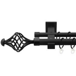 Арезо Дворядний Техно Гладка труба Кільце металеве Чорний оксамит 