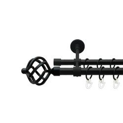 Ажур Дворядний Закритий Гладка труба Кільце металеве Чорний оксамит 