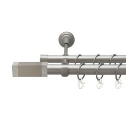 Квадро Дворядний Відкритий Гладка труба Кільце металеве Сатин 