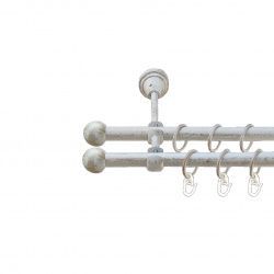 Куля болонь Дворядний Відкритий Гладка труба Кільце металеве Біле золото 