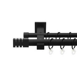 Акорда Дворядний Техно Гладка труба Кільце металеве Чорний оксамит 