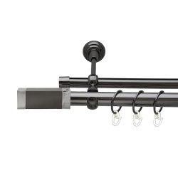 Квадро Дворядний Опозитний Гладка труба Кільце металеве Онікс 