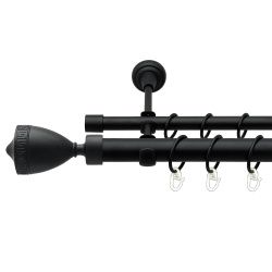 Афіна Дворядний Відкритий Гладка труба Кільце металеве Чорний оксамит 