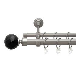 Люміера неро Дворядний Відкритий Гладка труба Кільце металеве Сатин 