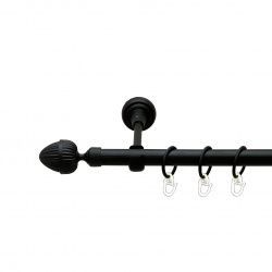 Одеон Однорядний Відкритий Гладка труба Кільце металеве Чорний оксамит 