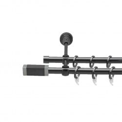 Квадро Дворядний Відкритий Гладка труба Кільце фасонне металеве  Онікс 