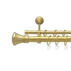 Люксор Дворядний Відкритий Гладка труба Кільце металеве Золото 