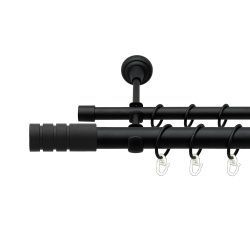 Модуло Дворядний Відкритий Гладка труба Кільце металеве Чорний оксамит 