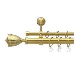 Афіна Дворядний Відкритий Гладка труба Кільце металеве Золото 