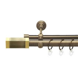 Квадро Дворядний Опозитний Гладка труба Кільце металеве Антик 