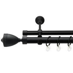 Афіна Дворядний Опозитний Гладка труба Кільце металеве Чорний оксамит 