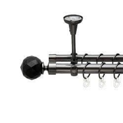 Люміера неро Дворядний Відкритий до стелі Гладка труба Кільце металеве Онікс 