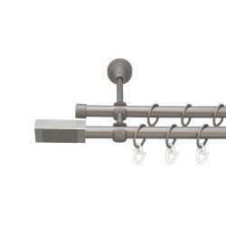 Квадро Дворядний Відкритий Гладка труба Кільце металеве Сатин 