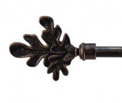 Закінчення для карнизу Orvit ЛИСТОК ДУБА 16 мм ЧОРНЕ ЗОЛОТО 