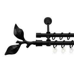 Листок троянди Дворядний Відкритий Гладка труба Кільце металеве Чорний оксамит 