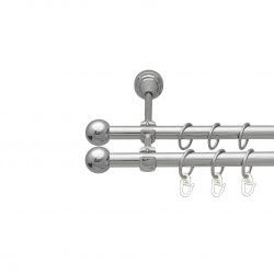 Куля болонь Дворядний Відкритий Гладка труба Кільце металеве Хром 