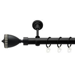 Етернія Однорядний Відкритий Гладка труба Кільце металеве Чорний оксамит 