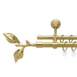 Листок троянди Дворядний Відкритий Гладка труба Кільце металеве Золото 