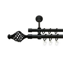 Арезо Дворядний Відкритий Гладка труба Кільце металеве Чорний оксамит 