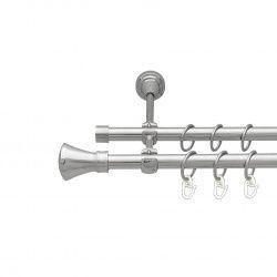 Люксор Дворядний Відкритий Гладка труба Кільце металеве Хром 